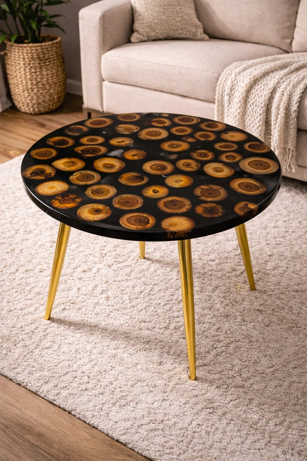 Wood Slice Round Coffee Table - 24 Inch - Craft Farm