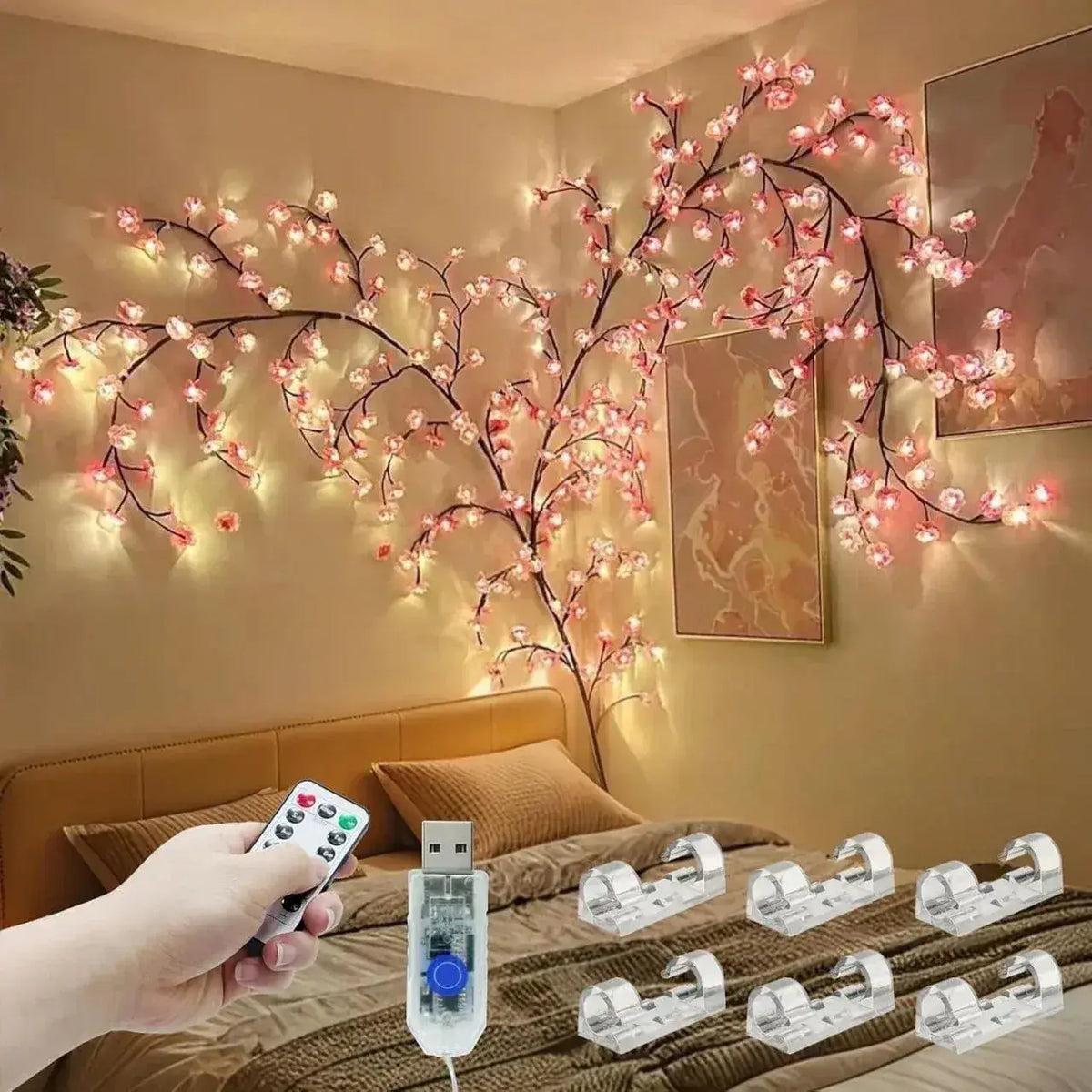 Cherry Blossom Flower Tree Branch LED Light for Home Decor